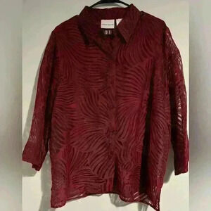 Women’s size 16 Alfred Dunner top with under shirt EUC Maroon